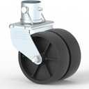 2000lbs Dual 6" Trailer Jack Swivel Caster, Wheel Replacement with Pin, Silver