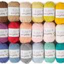 La mia Mini Cottony 20 Skein 100% Cotton Mini Yarn, Total 17.6 Oz Each 0.88 Oz (25g) / 65 Yrds (60m), Light, Dk (V1)