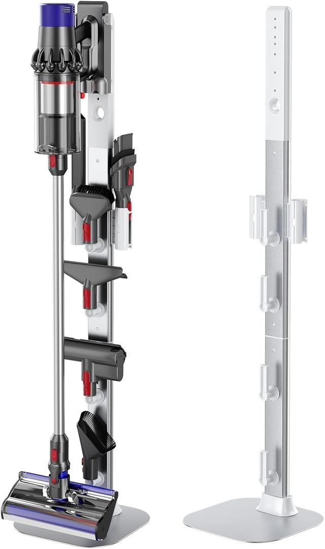 Vacuum Stand Compatible for Dyson V15 V12 V11 V10 V8 V7 V6, Bracket Made of Aviation Aluminum Alloy Material Compatible with All Handheld Cordless Vacuum Cleaners, with A Hidden Power Cord Design