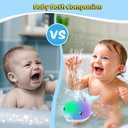 2 x Baby Bath Toys, 2025 Upgraded Magnetic Charging Toddler Bath Toys for Kids Ages 1-3, Light Up Dolphin Bath Toy Sprinkler, Birthday Gifts Infant Baby Toys 6-12-18 Months- Blue