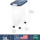 IRIS USA Dog Food Storage Container 38 lb, Airtight Large Pet Food Storage Bin with Wheels, for Dog Cat Bird Chicken Food, Holds Up to 38 Lbs, Keep Fresh, BPA Free, Made in USA, Navy