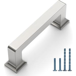 10 Pack 3"(76mm) Brushed Satin Nickel Cabinet Pulls Kitchen Cabinet Handles Drawer Pulls Cupboard Hardware for Cabinets CK0078