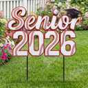 Moxweyeni Baseball Yard Sign 2026 Senior Night Decoration Metal 22 Inch Senior 2026 Yard Sign with Stakes Graduation Outdoor Lawn Decoration for High School College Baseball Sport Party