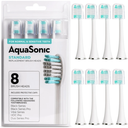 AquaSonic Genuine Standard Replacement Brush Heads | ADA Accepted | for Normal & Sensitive Teeth | Compatible with Many AquaSonic Toothbrush Handles (8 Pack White)