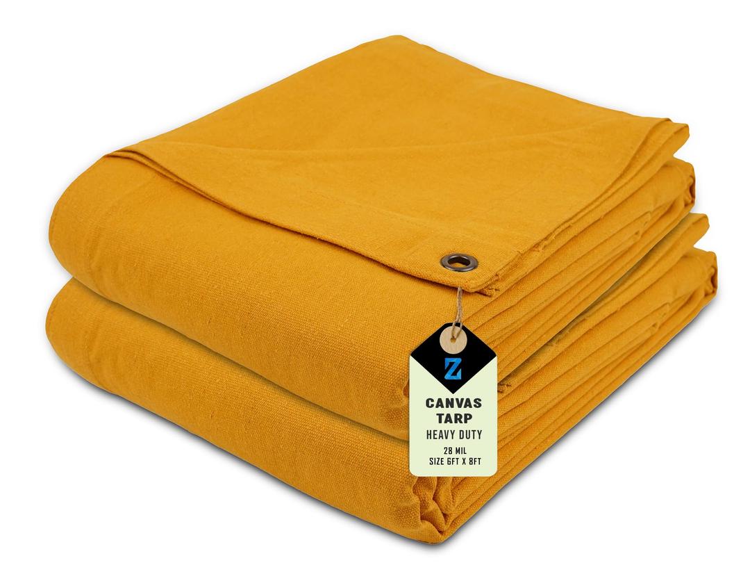 Zuperia Heavy Duty Canvas Tarp Tan 2 Pack 12Oz