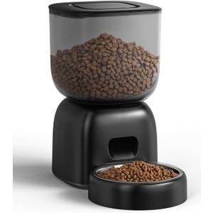Automatic Cat Feeder, 3L Cat Food Dispenser Battery-Operated with 180-Day Battery Life, Timed Pet Feeder for Cats and Dogs, Desiccant Bag, Programmable Portion Control, 10s Voice Recorder