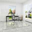 45" x 60" Office Chair Mat for Carpet, Tempered Glass Chair Mat with Rounded Corners and Polished Edges, Desk Floor Mat for Carpet, Hardwood Floor, Office