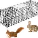 Heavy Duty Live Trap 24x7x8 inch Steel Collapsible with Humane Trap Release Door for Rats, Squirrels, Rabbits, Moles and Other Small Live Animals.
