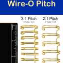 Rayson WR32159M Wire Binding Spines, Multicolor, 3:1 Pitch Double Loop Binding Wires 5/8 Inch, 32-Loop Wire Ring Pack of 50 with Black, Gold, Blue, White, Silver