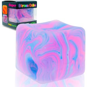 Stress Cube for Kid & Adults, Gel Filled Squishy Toys for Kids Stress Relief - High Density Squeeze Balls for Students Calming, Fidgets for Classroom Prize Toys