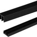 Sliding Door Track, Fit 1/4" Thick Panels, U Channel Rubber for Sliding Cabinet/Closet Door Track, Black, 4Feet, Fit 1/4" Thick Panels/Glass