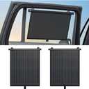 2PCS Car Side Window Sunshade, 15 x 17 Retractable UV Heat Glare Blocker Sun Shade Roller with Suction Cup, Automotive Window Shade Cover for Baby Kids, Universal for SUV Van Truck