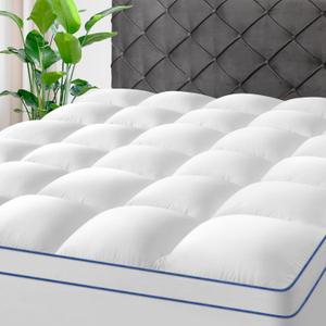 KAYFIA Twin Mattress Topper,Extra Thick Mattress Pad Cover for Deep Sleep,3D+7D Snow Down Alternative Fill Overfilled Plush Pillow Top with 8-23 Inch Deep Pocket-White