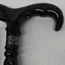 URFORESTIC Handmade Wooden Walking Cane, Solid Wooden Cane for Men and Women, Ergonomic Walking Stick for Senior, Elderly, 36 Inch Height (Dark Brown)