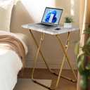 HUANUO Folding TV Tray Table -Stable Tray Table with No Assembly Required, TV Dinner Tray for Eating, Foldable Snack Tables for Bed & Sofa (Marbling), 14.9 in X 18.8 in X 26 in