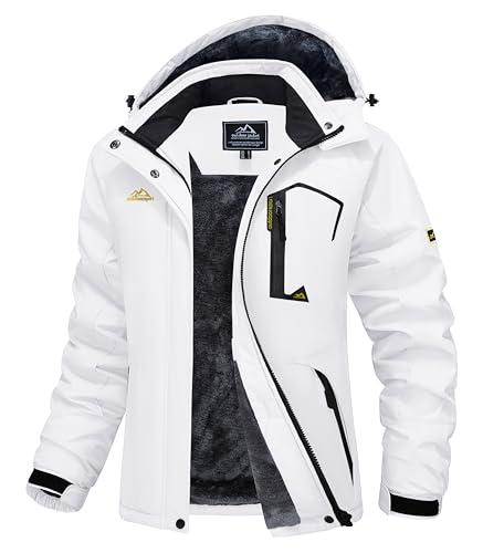 MAGCOMSEN Womens Snow Jacket Waterproof Insulated Ski Jackets Ladies Snowboarding Jackets Winter Jackets with Hood Windproof Hiking Jacket Size XL