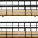 2 Pack Small Wire Baskets, Narrow Rustic Storage Bin for Bathroom Counter, Farmhouse RectangleOrganizer Tray for Kitchen Countertop, Pantry, RV, Office Decorative (Brown)