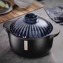 CHPINDAM 1.7 Quart Ceramic Casserole, with Lid Ceramic Pot, Heat-Resistant Round Stew, Soup Pot for cook bibimbap, soup, rice, stew, casserole (Blue1.7QT)