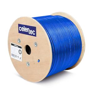 celertec CAT6A Ethernet Cable, 1000ft, 23AWG Solid Bare Copper, UTP Unshielded Twisted Pair, CMR Riser Rated &ETL Listed, 650Mhz/10 Gigabit Network Speed, Bulk Ethernet Cable-Blue