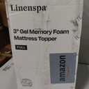 Linenspa Memory Foam Mattress Topper, Full Size - 3 Inch Gel Infused Memory Foam - Plush Feel - Cooling and Pressure Relieving - CertiPUR Certified
