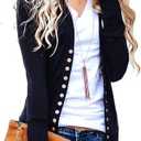 NENONA Women's Long Sleeve Lightweight Summer Cardigans Open Front Button Down Basic Soft Fall Fashion Outwear, Size S