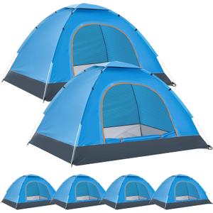 Woanger 6 Pack Bulk 2 Person Camping Tents for Homeless Lightweight Outdoor Tent with Rain Fly and Carrying Bag, Waterproof Windproof Setup Pop Up for Homeless Camping Backpacking, 78.74 x 59.06 x 43.31 inch