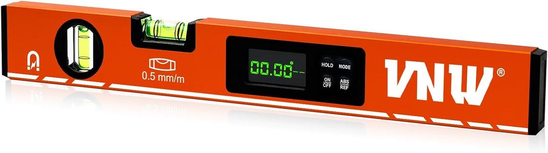 16inch Digital Level with LCD Display - Bubble Light Up Function - Multi Purpose:Magnetic Torpedo Level, Angle Finder 0-90 & 0-180 Range -Leveler Tool for Woodwork,Saw & Home Leveling (Champagne)