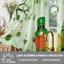 St Patricks Day Kitchen Curtains Green Shamrock 24 Inch Tier Set 2 Piece Irish Clover Short Curtains Windows for Rod Pocket Cafe Living Room Over Sink Bedroom Holiday Drapes Decor