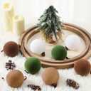 Sotiff 12 Pcs Christmas Tree Decorations 2.4 Inch Velvet Christmas Balls Ornaments Balls for Family Holiday Wedding Party Xmas Tree Hanging Decoration Multicolor