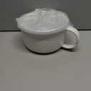 Oversized Soup Bowl with Handle: 38 oz Ceramic Soup Mug with Lid - Microwave Safe Jumbo Food Storage Container for Ramen Cereal Breakfast Meal Prep Office Lunch Dorm Living - White 6 Inch