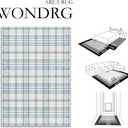 9x12 Blue Area Rug for Living Room Bedroom Soft Low Pile Checkered Large Carpet Modern Accent Non Slip Rug for Dining Room Nursery Office Indoor