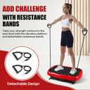 Vibration Plate Exercise Machine, Health & Fitness Full Body Vibration Platform, Portable Vibration Plate Platform for Weight Loss Home Fitness, Lymphatic Drainage, w/Resistance Bands+Remote