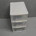 Gonice Small 3 Drawer Storage Organizer, White Plastic Drawer Storage, Small Desktop Organizer for Home, Office