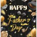 2 x Black Gold Happy Father’s Day Garden Flag, Crown Necktie Eyeglass Cap Sign Father's Day Decorations,Best Dad Father's Day Garden Flag,12x18 Inch Double Sided