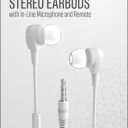 Acoustix Stereo Ear Buds with Microphone - White, 3.5 mm