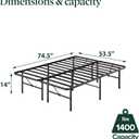 Zinus Rumi 14in Full Metal Bed Frame, Quick Assembly SmartBase Mattress Foundation, Heavy Duty Sturdy Steel with No Box Spring Needed, Eco-Friendly Packaging, Black