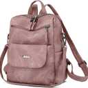 Backpack Purse for Women, Women Backpack Purse Small Leather Waterproof Anti-theft Shoulder Bags Handbags Ladies (Pink)