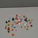 50Pcs Christmas Miniature Figurines 50 Style Christmas Mini Resin Crafts to Hide Tiny Small Santa Snowman Xmas Tree Reindeer Figurines for Xmas Stocking Goodie Bag Fillers Winter Party Dollhouse Decor