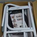 Adjustable Medical Bedside Commode Chair with Padded Backrest, Drop Arm Support, Height Adjustable White