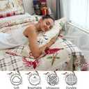 Green Essen Reversible Xmas Bedding Quilts Full/Queen Size Plaid Christmas Bedspread Patchwork Red Beige Snowmen Quilt Reindeer Snowflake Coverlet Moose Bed Set