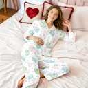 Unisex Ultra Soft Pajama Set, Valentines Pajamas, Soft Warm Matching Sleepwear Gift for Women Men (L)