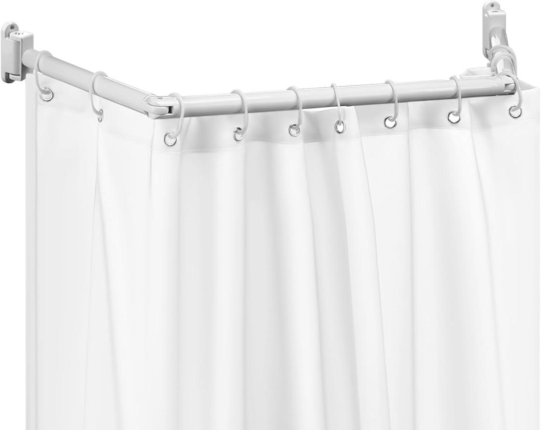 Wenqik Rv Shower Curtain Rod for Bathroom, Hinged Design for 35-42 Inch Aluminum Extend-A-shower Shower Rod for Rv, Bathroom, Bedroom, Fitting Room, Need to Drill