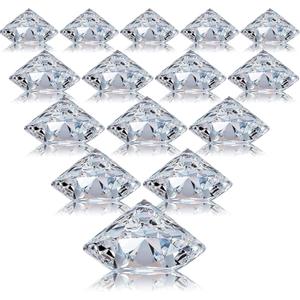 Boao 24 Pack Diamond Place Card Holders Acrylic Table Number Holder Card Stands Crystal Diamond Party Decorations Favor for Weddings Home Table(Clear)