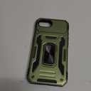 DEERLAMN Case for iPhone 17e/iPhone 16e 6.1-Inch with Slide Camera Cover+Screen Protector (2 Packs), Rotated Ring Kickstand Military Grade Shockproof Protective Cover-Olive Green