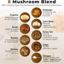 PowderVitamin Organic Mushroom Coffee Certified Mold & Mycotoxin Free GrassFed Collagen Types I & III 8 Fruiting Body Mushrooms Tested for BetaGlucans Focus Energy Digestion & Immunity 15 Servings
