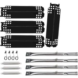 Grill Replacement Parts for Charbroil 463436215, 463436214, 463436213, 467300115, 463234413, 466342014 Gas Grills, Grill Burner Pipe Tube, Heat Plate Tent Shield, Carryover Tube, Grill Igniter