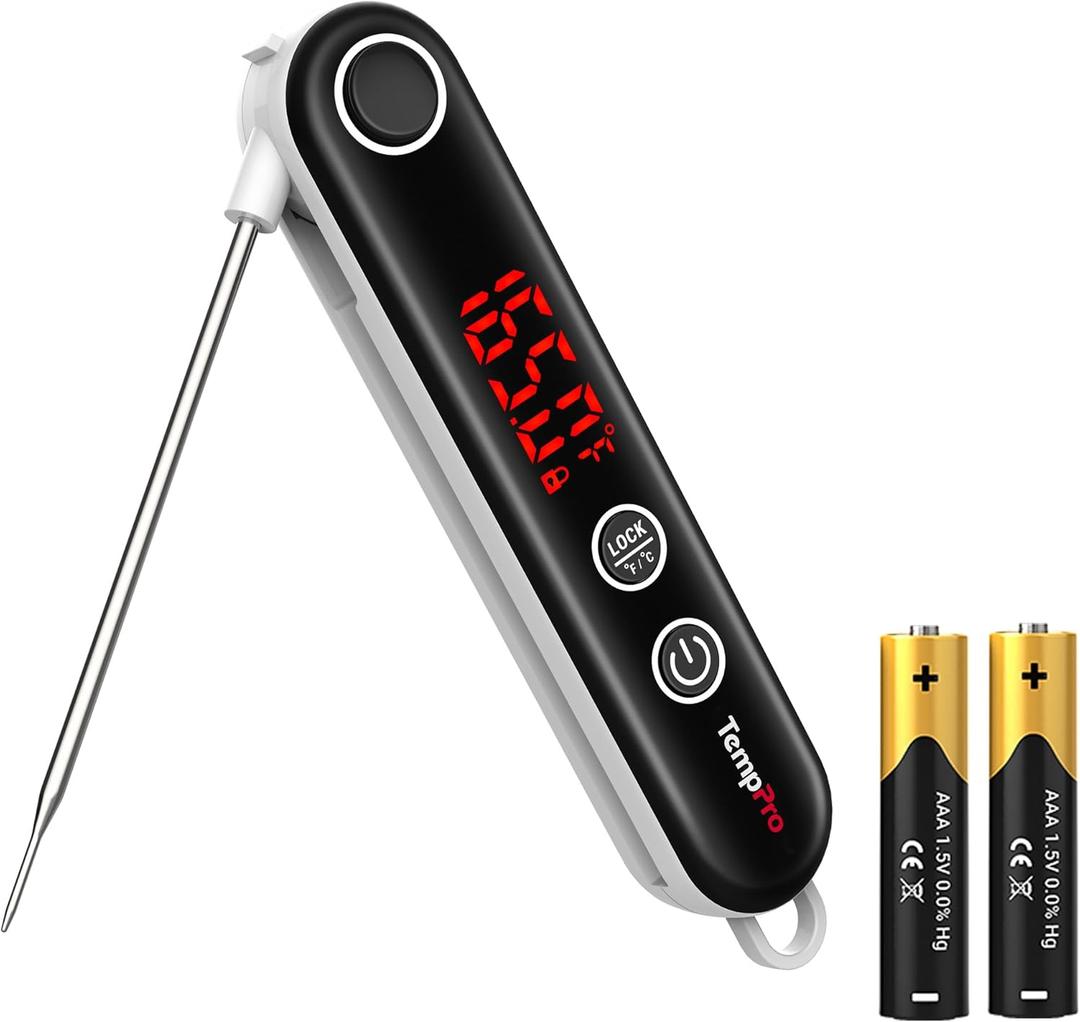 TempPro TP18 Instant Read Meat Thermometer Digital with Thermocouple Sensor, Cooking Food Thermometer for Grill, Smoker, BBQ, Oil Deep Frying, Candy, Kitchen Thermometer Bakeware(Previously ThermoPro)