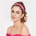 4 x WantGor Satin Headbands for Women, 1.2 Inch Wide Solid Hair Bands Plain Hairband Holiday Head Band Hair Accessories for Crafts DIY (Rose Red)