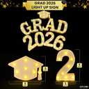 KatchOn, White Light Up 2026 Grad Sign - 8.5 Inch 2026 Light Up Sign Graduation Marquee Letters Class of 2026 Graduation Decorations 2026 Grad Light Up Letters for Graduation Party Supplies