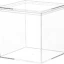 Dayaanee Acrylic Box with Lid Acrylic Plastic Square Containers, Plastic Square Cube with Lid Storage Box 5.9x5.9x5.9 Inches for Candy Pill and Tiny Jewelry